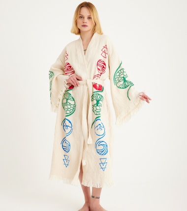 Müslin Bornoz Kimono Kaftan