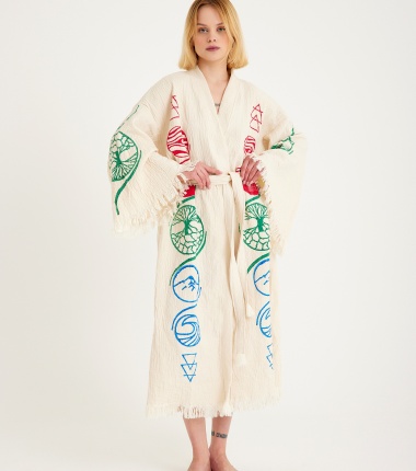 Müslin Bornoz Kimono Kaftan