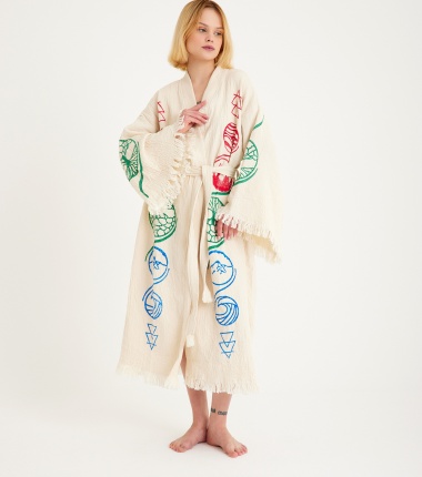 Müslin Bornoz Kimono Kaftan