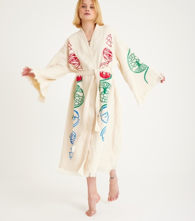 Müslin Bornoz Kimono Kaftan