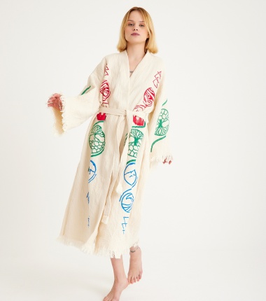 Müslin Bornoz Kimono Kaftan