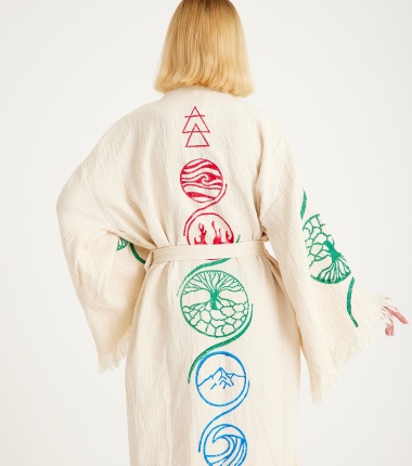 Müslin Bornoz Kimono Kaftan
