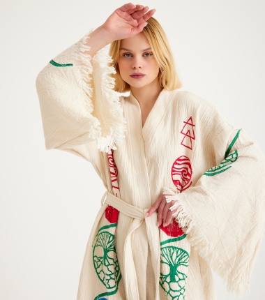 Müslin Bornoz Kimono Kaftan