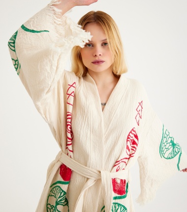 Müslin Bornoz Kimono Kaftan
