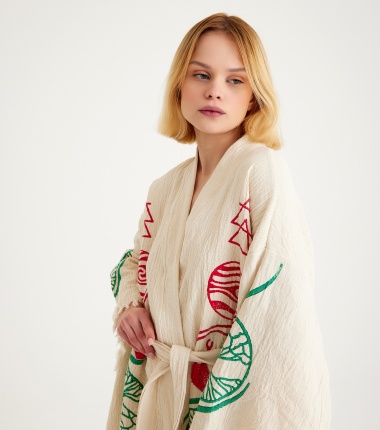 Müslin Bornoz Kimono Kaftan