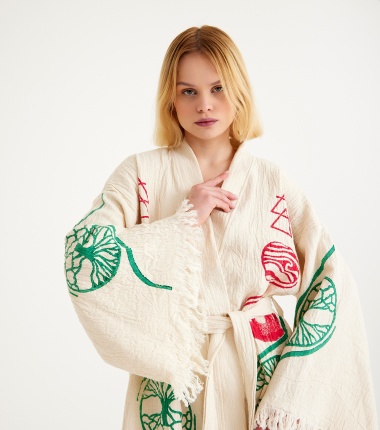 Müslin Bornoz Kimono Kaftan