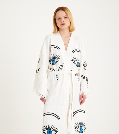 Müslin Bornoz Kimono Kaftan