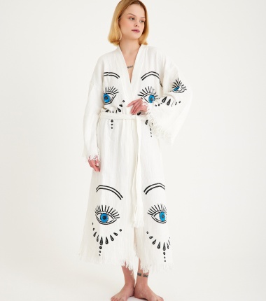 Müslin Bornoz Kimono Kaftan