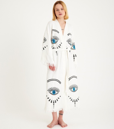Müslin Bornoz Kimono Kaftan
