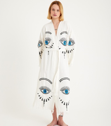 Müslin Bornoz Kimono Kaftan