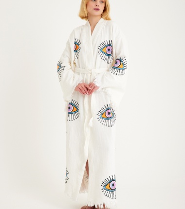 Müslin Bornoz Kimono Kaftan