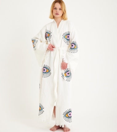 Müslin Bornoz Kimono Kaftan