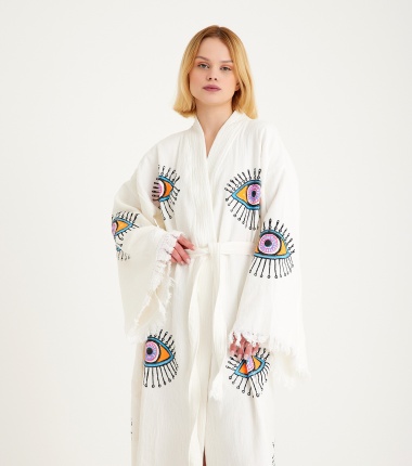 Müslin Bornoz Kimono Kaftan