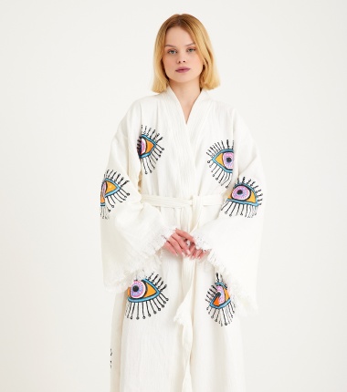 Müslin Bornoz Kimono Kaftan