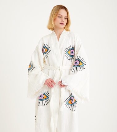 Müslin Bornoz Kimono Kaftan