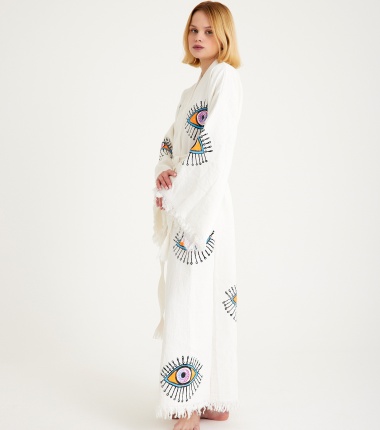 Müslin Bornoz Kimono Kaftan