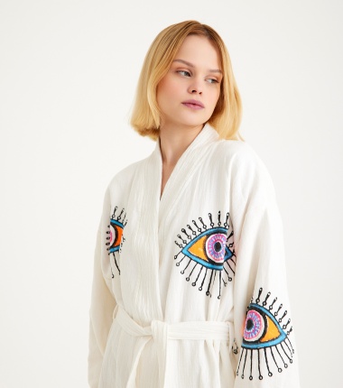 Müslin Bornoz Kimono Kaftan
