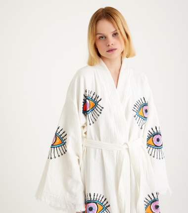 Müslin Bornoz Kimono Kaftan