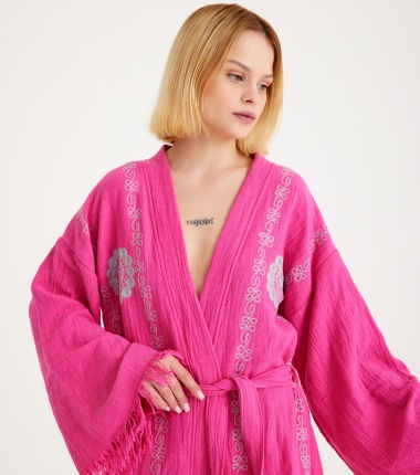 Müslin Bornoz Kimono Kaftan
