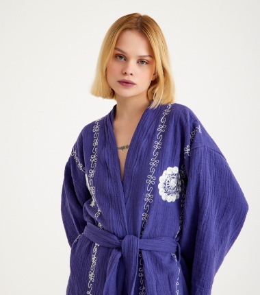 Müslin Bornoz Kimono Kaftan