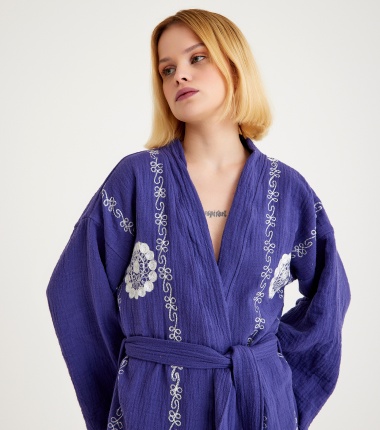 Müslin Bornoz Kimono Kaftan